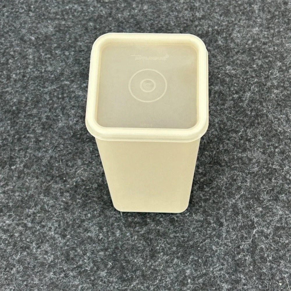 Vintage Tupperware Modular Mates Square Canister Almond Cream 1829-1 with Lid